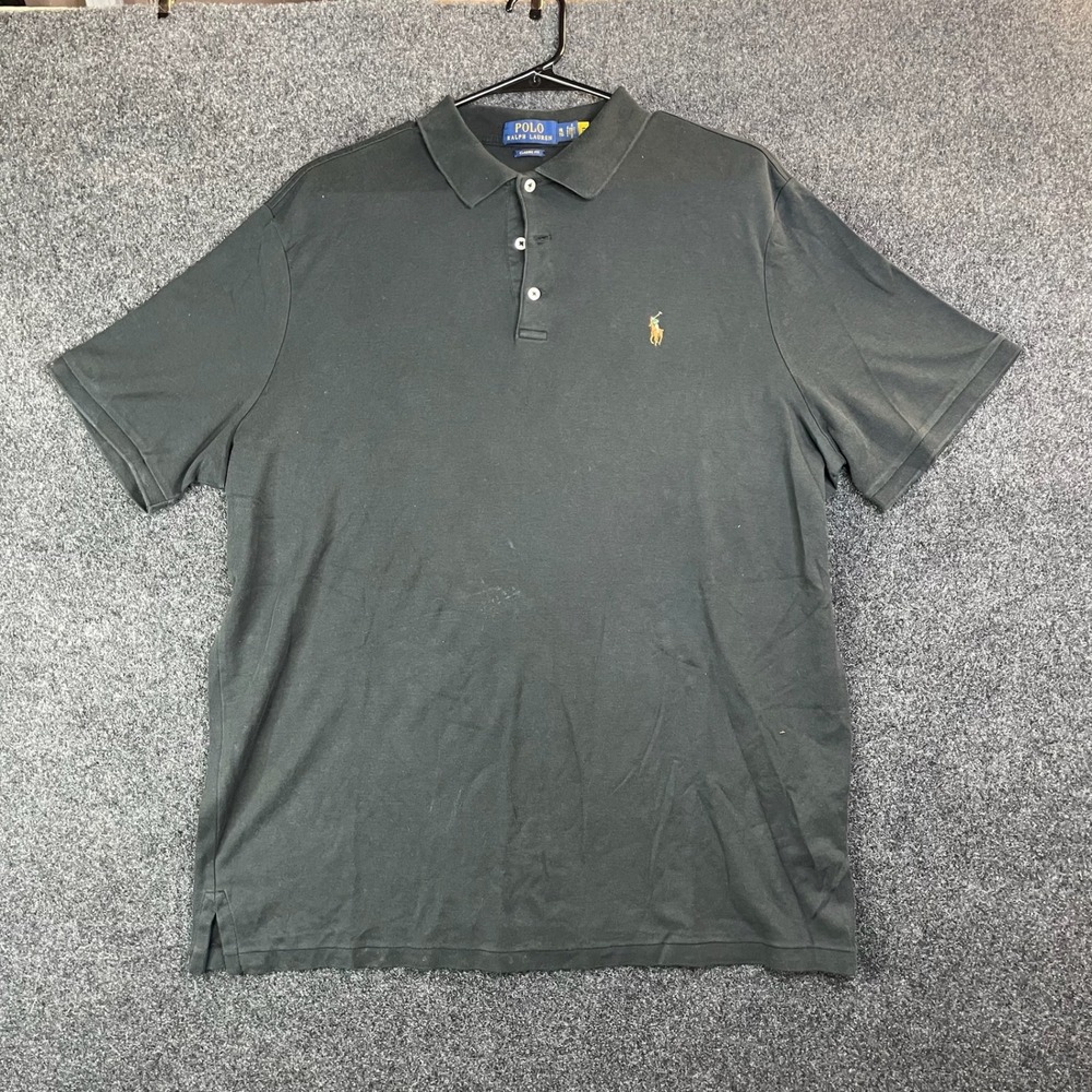 Polo Ralph Lauren Classic Fit Pony Logo Polo Shirt Mens XL Black